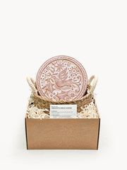 Bird Engraved Terracotta Bread Warmer & Basket