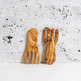 Tunisian Olive Wood Salad Servers Set of Two - Atlas & Kiln