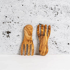 Tunisian Olive Wood Salad Servers Set of Two - Atlas & Kiln