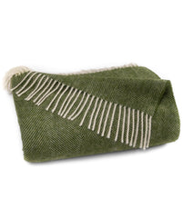 Evergreen Shetland Lambswool Herringbone Throw
