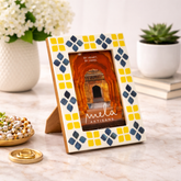 Marigold Floral Mosaic Bone Inlay Photo Frame 5x7