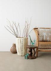 Zulu Hand-Felted Ivory Wool Floor Vase - Atlas & Kiln