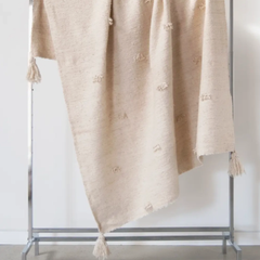 Momo Hand-Loomed Wool Fringe Blanket