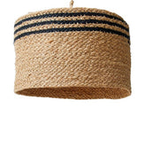 Rwandan Striped Braided Raffia Lamp Shade