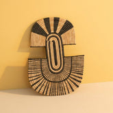 Handwoven Palm Leaf Abstract Wall Mask