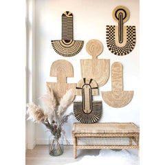 Handwoven Palm Leaf Abstract Wall Mask