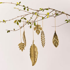 Eternal Leaves Solid Brass Ornaments | Set of 6