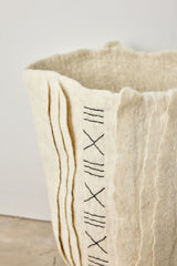 Zulu Hand-Felted Ivory Wool Floor Vase - Atlas & Kiln