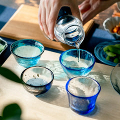 Aomori Sea Japanese Handcrafted Glass Sake Cup Set