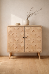 Hourglass Carved Marble Cabinet