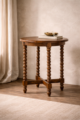 Mango Wood Small Round Tea Table