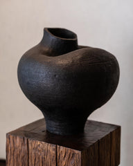 Goa Black Sculptural Concrete Vessel