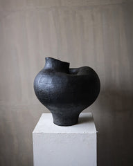 Goa Black Sculptural Concrete Vessel