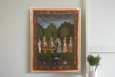 Enchanting Framed Lord Krishna and Gopis Indian Painting