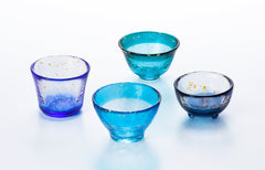 Aomori Sea Japanese Handcrafted Glass Sake Cup Set