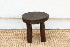 Earthy Hand-Hewn Wood Stool