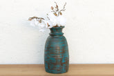 14" Tall Aegean Blue Turned Wood Vase