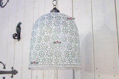 Floral White Mosaic Glass Bell Pendant - Atlas & Kiln