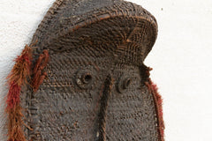 Large Antique Woven Rattan Yam Mask