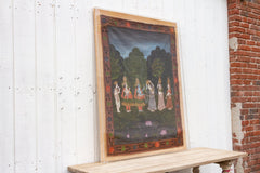 Enchanting Framed Lord Krishna and Gopis Indian Painting