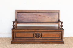 Mid 1800's Italian Walnut Heirloom Storage Bench