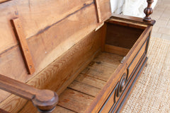 Mid 1800's Italian Walnut Heirloom Storage Bench