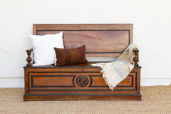 Mid 1800's Italian Walnut Heirloom Storage Bench
