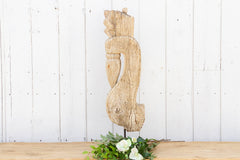 Rustic Fossilzed Wood Peacock Figure