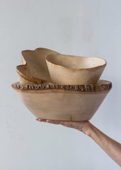 Jacaranda Hand-carved Wood Trinket Bowl