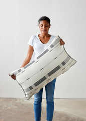 Fulcrum Onyx Oversized Cotton Lumbar Pillow - Atlas & Kiln