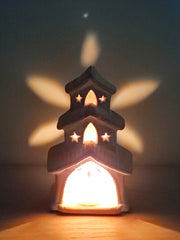 Handcrafted Terracotta House Tea Light Holder