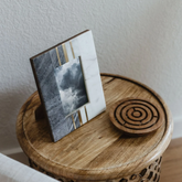 Sammita Black and White Carved Marble Picture Frame 4x6