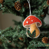 Larissa Hand Embroidered Mushroom Ornament