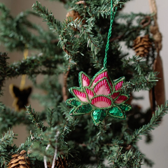 Larissa Hand Embroidered Lotus Ornament