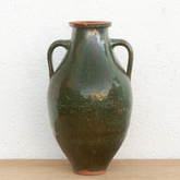 Antique French Green Glazed Olive Jar