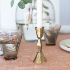 Low Diamond Hand-Forged Iron Candle Stand