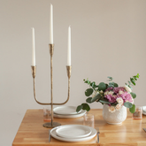 Moradabad Three-Arm Hand-Forged Iron Candelabra