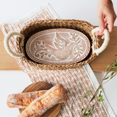 Bird & Leaf Terracotta Bread Warmer Basket
