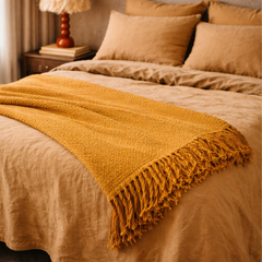 Desierto Handwoven Mustard Wool Throw