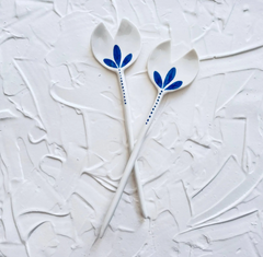 Aida Handcrafted Porcelain Salad Servers - Atlas & Kiln