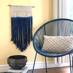 Macrame Wall Hanging in Blue - Atlas & Kiln