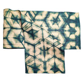 Green Turtle Pattern Shibori Raffia Table Runner - Atlas & Kiln
