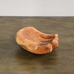 Cupped Hand Natural Eucalyptus Wood Bowl Sculpture - Atlas & Kiln