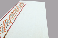 2.4' x 6.5' Vintage Embroidered Turkish Kilim - Atlas & Kiln