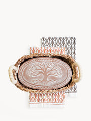 Tree of Life Terracotta Bread Warmer Set
