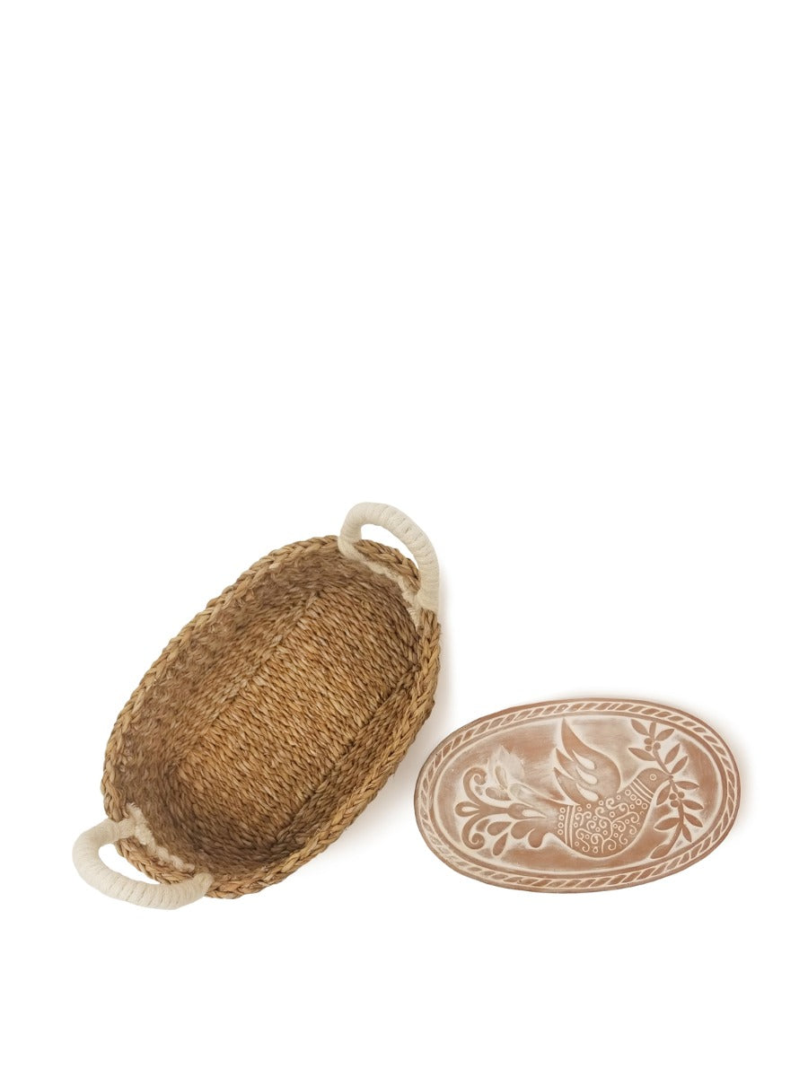 Bird & Leaf Terracotta Bread Warmer Basket - Atlas & Kiln