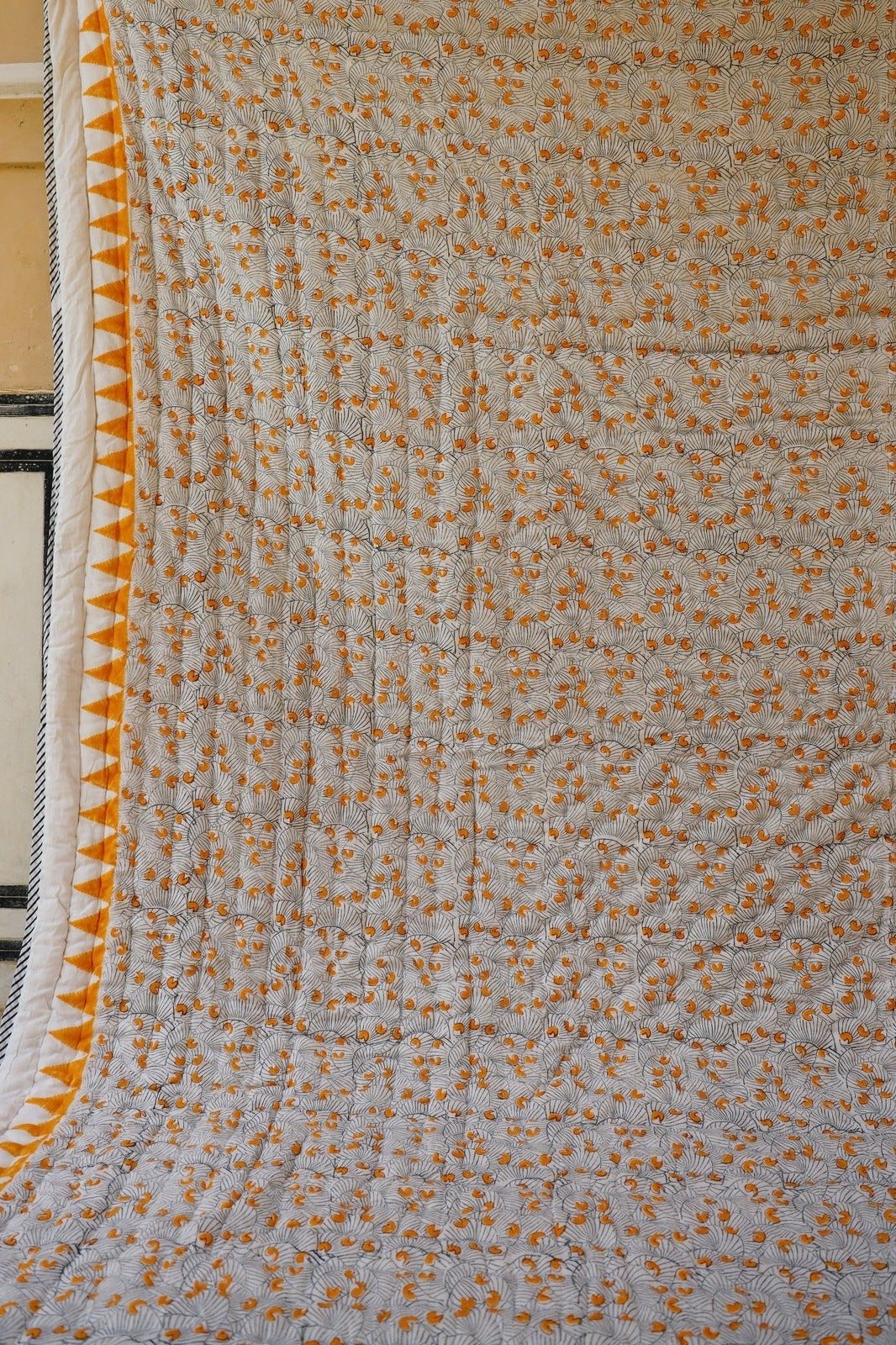 Koloman Moser Indian Block-Printed Cotton Quilt - Atlas & Kiln