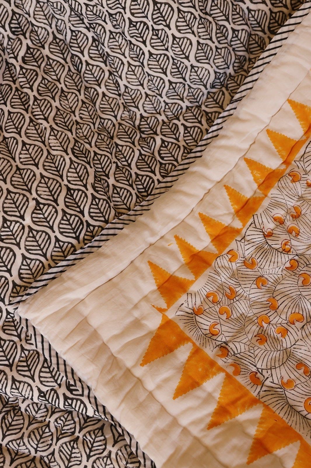 Koloman Moser Indian Block-Printed Cotton Quilt - Atlas & Kiln