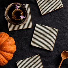 Pinstripe Inlay and Resin Coasters Set of 4