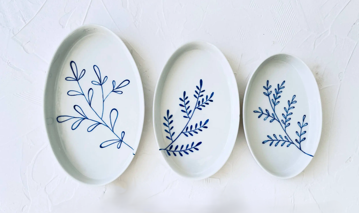 Süheyla Hand-Painted Porcelain Nesting Plates - Atlas & Kiln